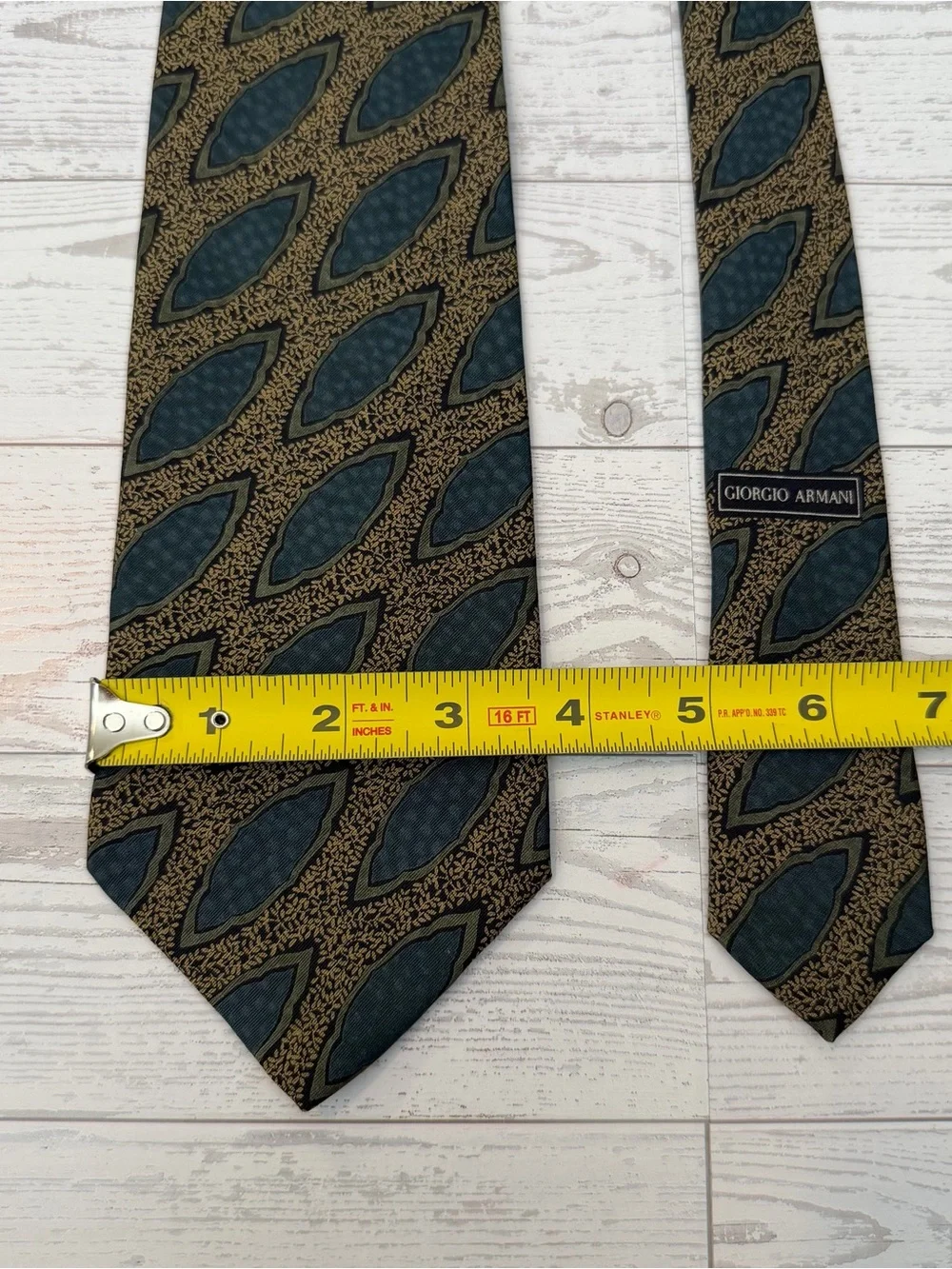 Giorgio Armani Vintage Silk Geometric Necktie